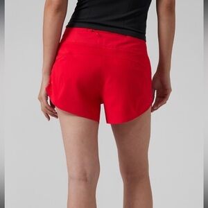 Athleta Red Running Shorts Medium 3” Inseam Built-In Brief Liner